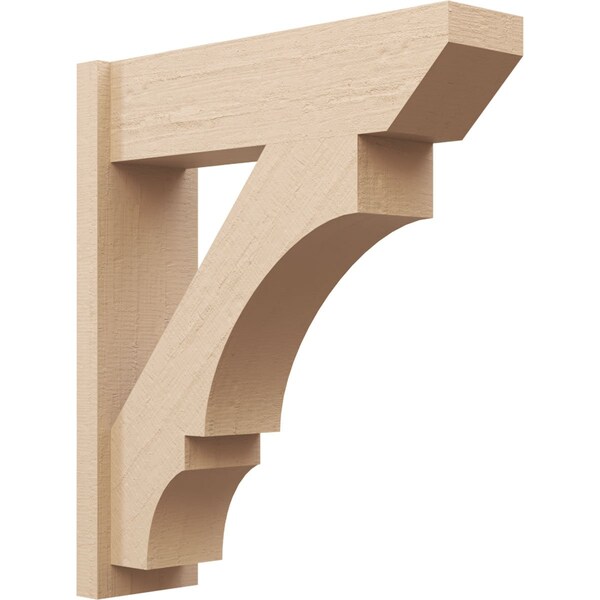 Ekena Millwork 8-in W x 28-in D x 32-in H Balboa Slat Rough Cedar Woodgrain TimberThane Outlooker, Primed Tan OUTUR080X28X32BOA24RCPR - main